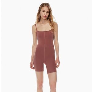 Aritzia Wilfred Free DIVINITY Romper 7” NWT Mocha Sorbet